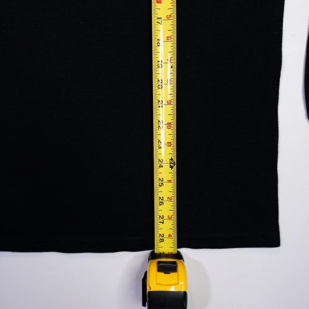Polo Ralph Lauren Henley Shirt Mens Large Black Waffle Knit Thermal